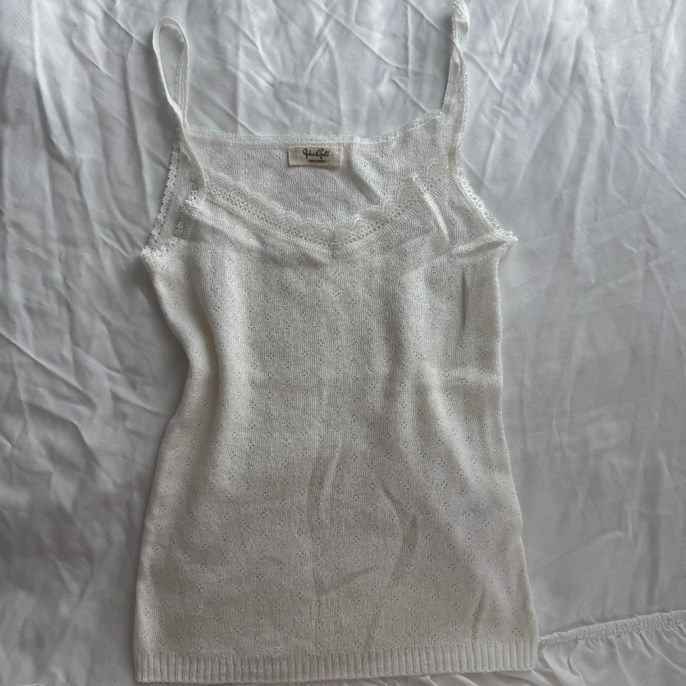 Brandy Melville / John Galt White Eyelet Cotton Lace Tank
